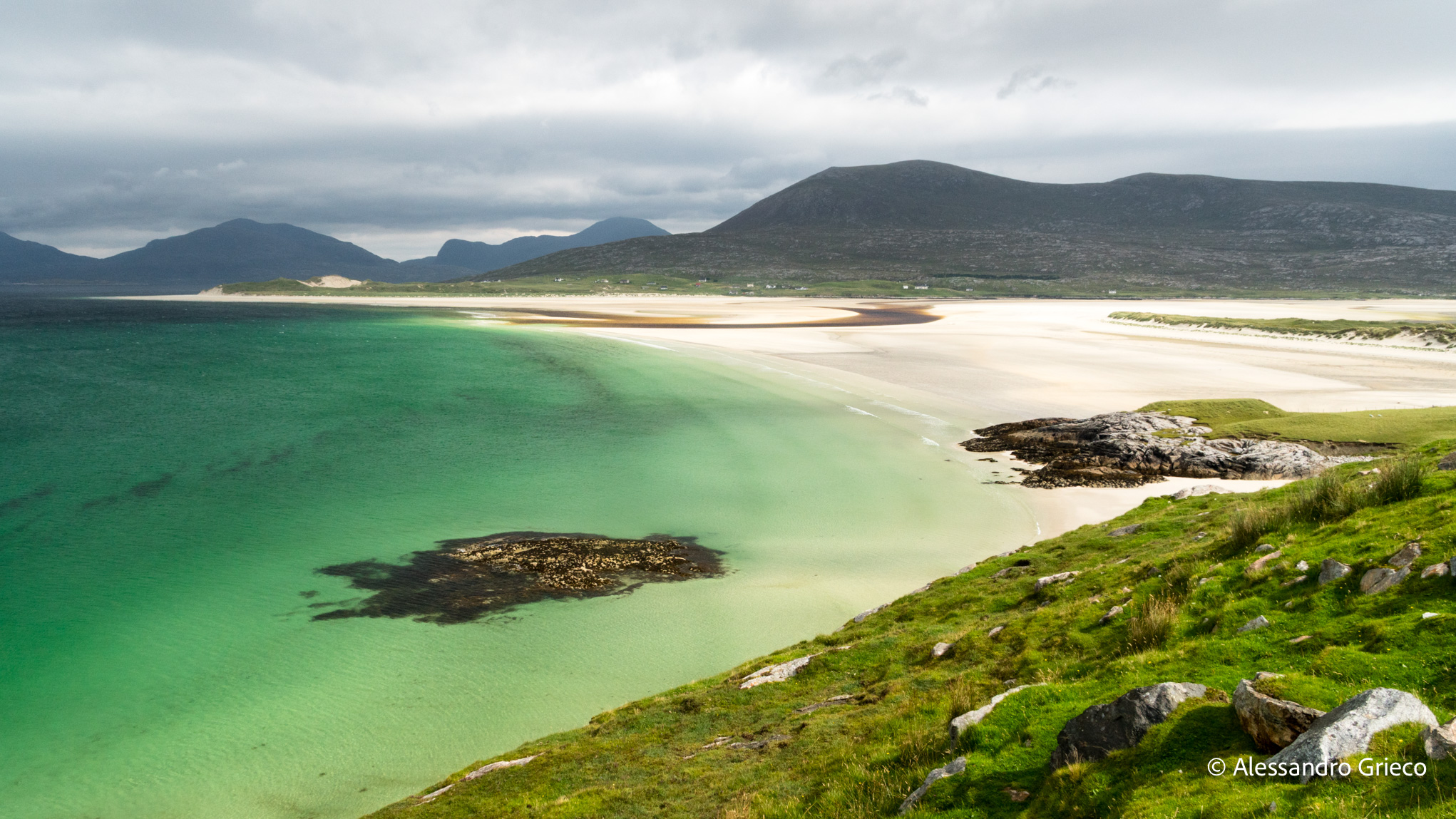 Luskentyre, Isle of Harris — sand bleached white, water turquoise and emerald
