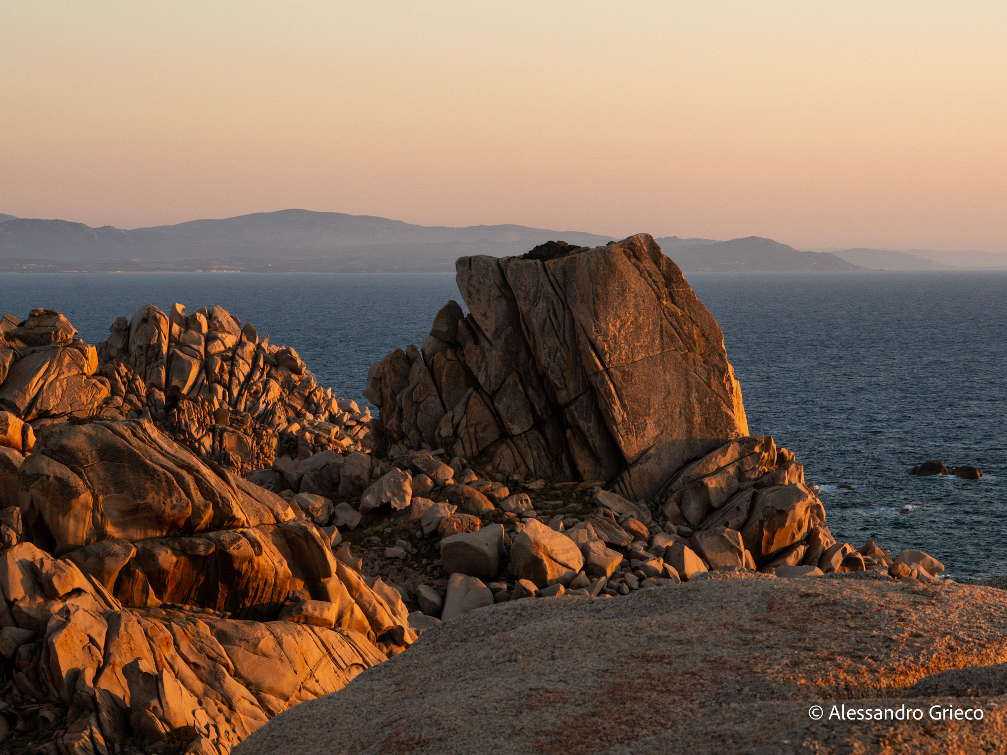 Sardinia · the granite coast near Bosa at the end of the day