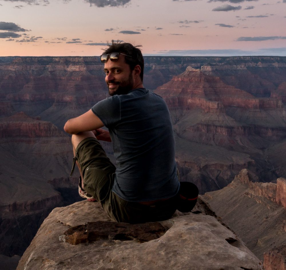 Alessandro Grieco at the Grand Canyon, at sunset